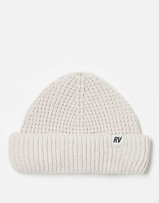 Reclaimed Vintage unisex waffle beanie in ecru