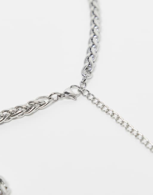 Reclaimed Vintage Unisex Waterproof Stainless Steel Everyday Chain Necklace In Silver