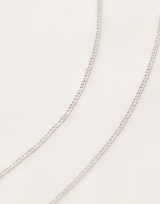 Reclaimed Vintage Waterproof Stainless Steel Belly Chain 2 Pack In Silver