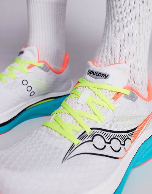 Saucony Endorphin Speed 5 Running Trainers In White And Mutant