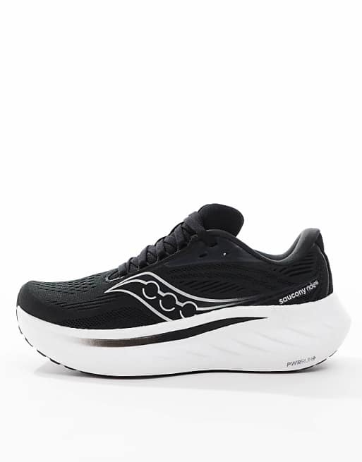 Saucony Ride 18 Neutral Cushioning Trainers In Black And White