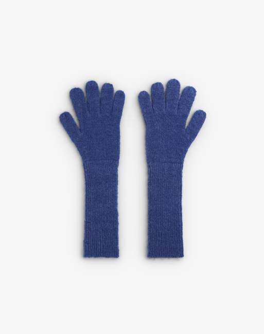 Scalpers Fluor Knit Gloves In Blue