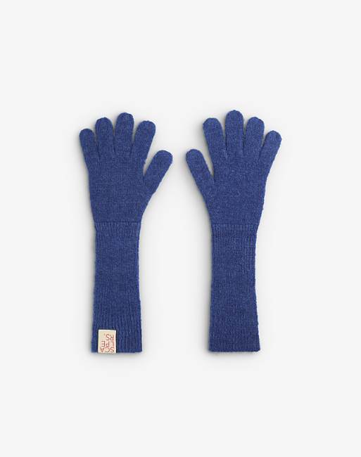 Scalpers Fluor Knit Gloves in Blue