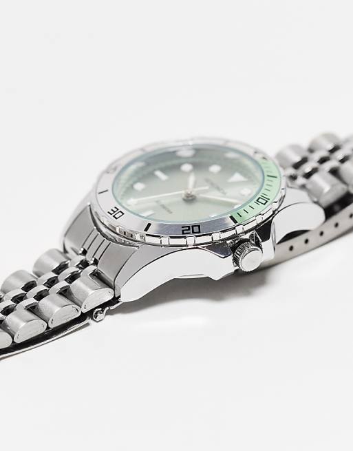 Sekonda Bracelet Watch With Green Dial In Silver