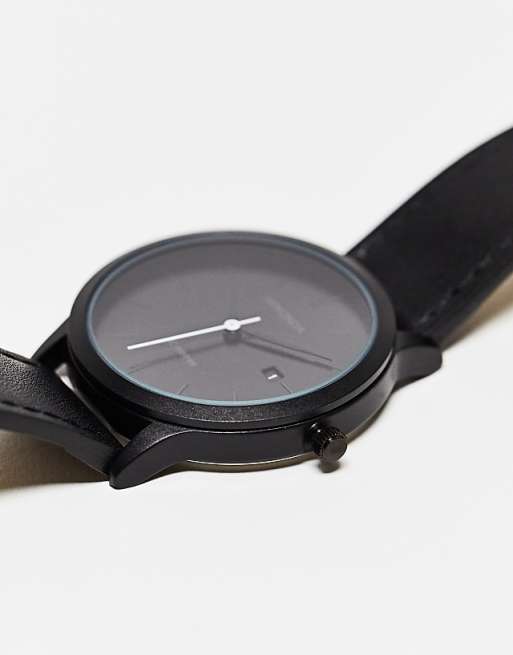 Sekonda Leather Strap Watch In Black