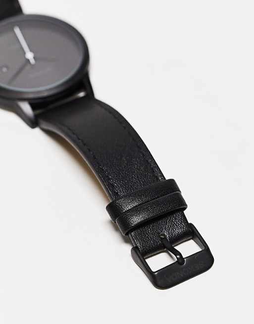 Sekonda Leather Strap Watch In Black