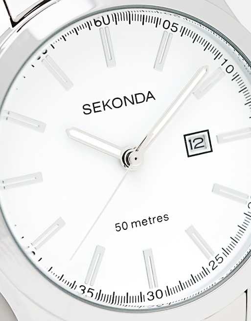 Sekonda Mens Bracelet Watch With White Dial In Silver