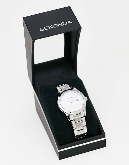 Sekonda Mens Bracelet Watch With White Dial In Silver