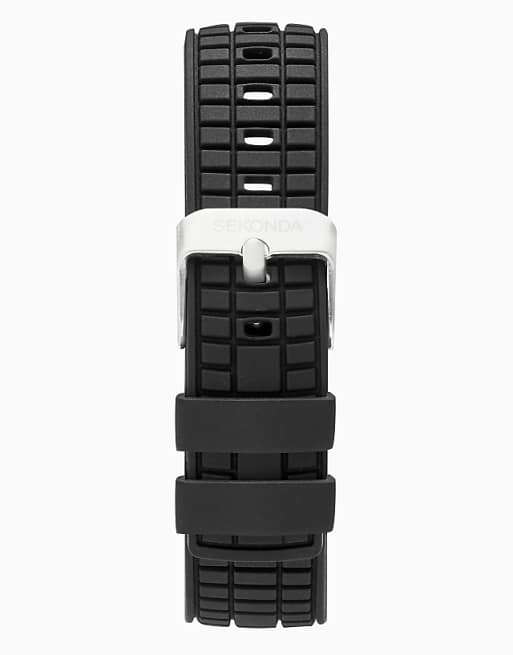 Sekonda Octaire 40mm Tv Silver Watch In Black - BLACK