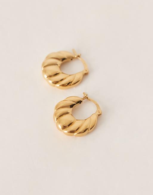 Seol + Gold Vintage Irregular Hoop Earrings In 18ct Gold Vermeil