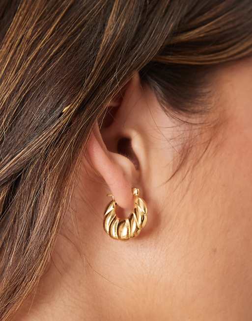 Seol + Gold Vintage Irregular Hoop Earrings In 18ct Gold Vermeil