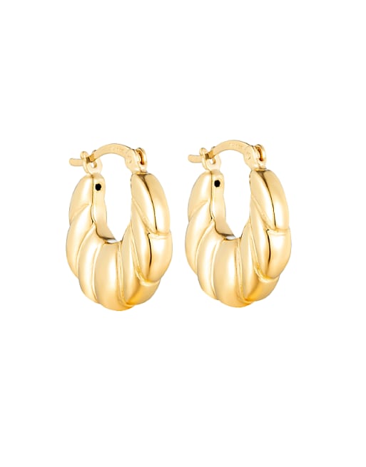 Seol + Gold Vintage Irregular Hoop Earrings In 18ct Gold Vermeil