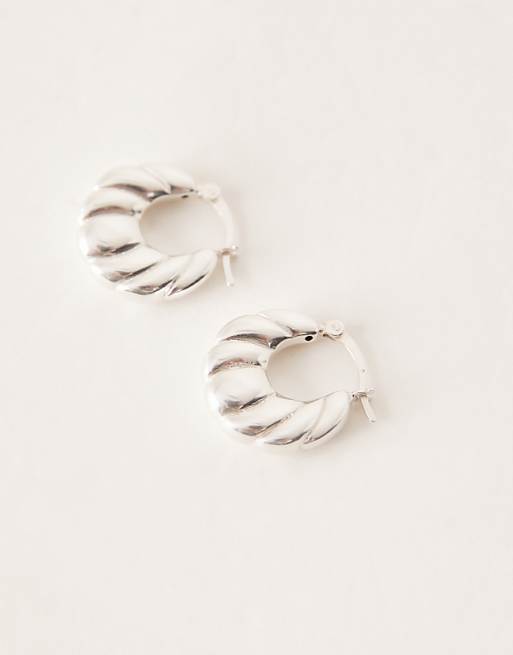 Seol + Gold Vintage Irregular Hoop Earrings In Sterling Silver
