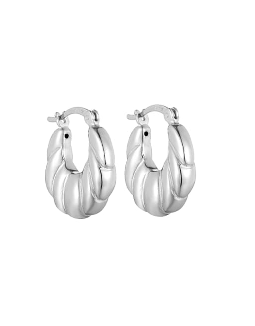 Seol + Gold Vintage Irregular Hoop Earrings In Sterling Silver