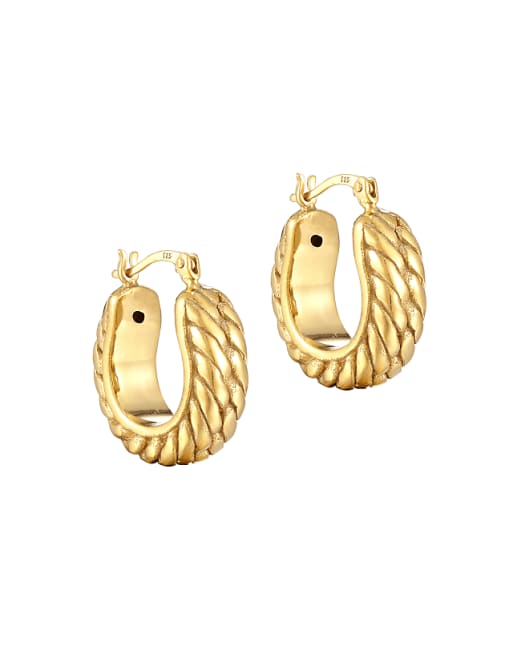 Seol + Gold Vintage Rope Hoop Earrings In 18ct Gold Vermeil