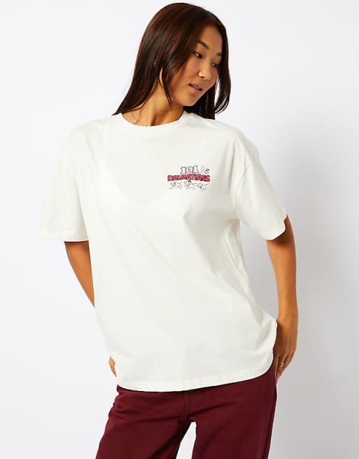 Skinnydip Disney 101 Dalmatians Poster T-shirt In Ecru
