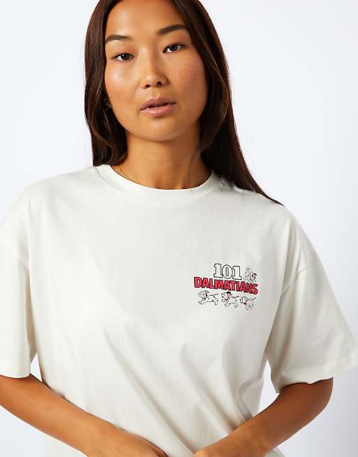Skinnydip Disney 101 Dalmatians Poster T-shirt In Ecru