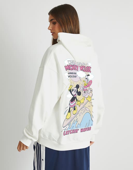 Skinnydip Disney mickey surf hoodie in white