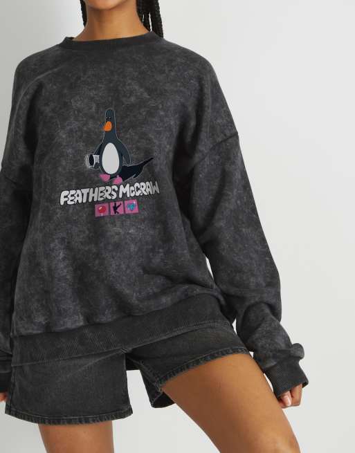 Skinnydip Feathers Mcgraw Sweatshirt In Black