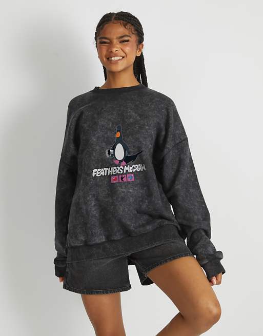 Skinnydip Feathers mcgraw sweatshirt in black