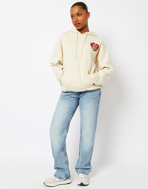 Skinnydip Girls Dont Cry Hoodie In Cream White