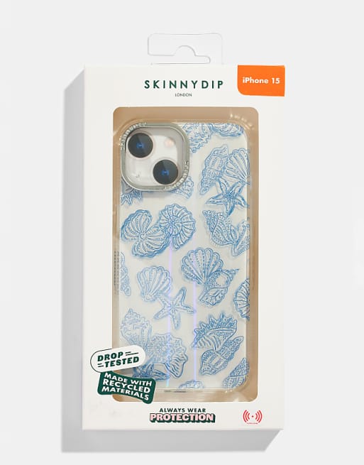 Skinnydip london blue shells iphone case in blue