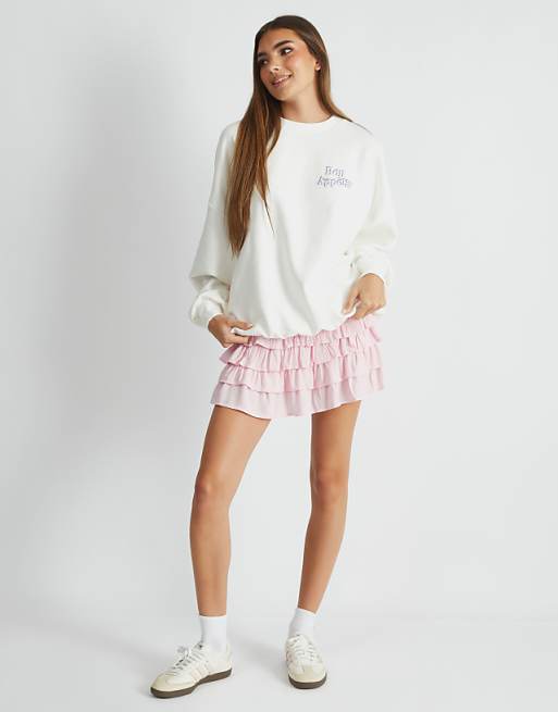 Skinnydip London Bon Appetit Sweatshirt In White