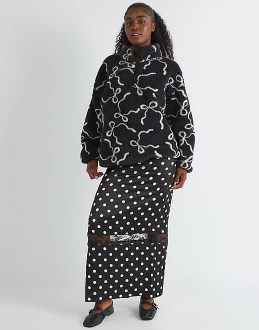 Skinnydip London Bow Longline Fleece In Black