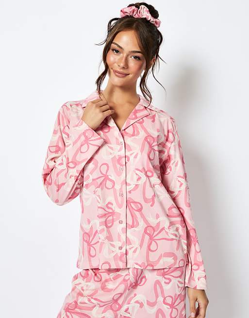 Skinnydip London Bow Pyjama Set In Pink