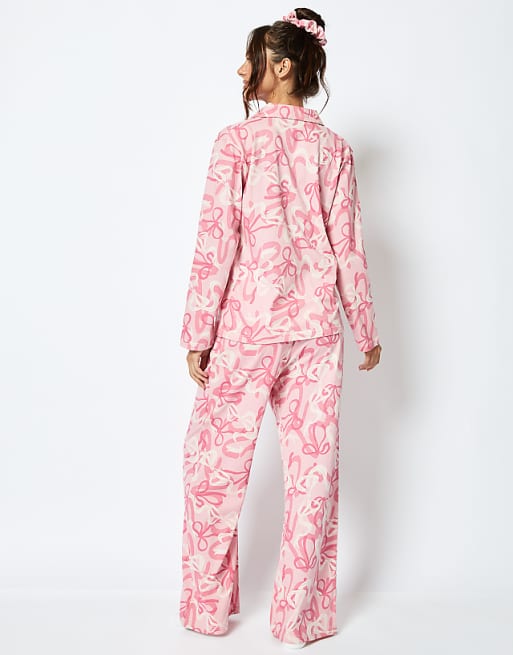 Skinnydip London Bow Pyjama Set In Pink