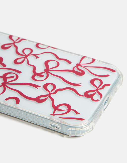 Skinnydip London Burgundy Bows Iphone Case In Red