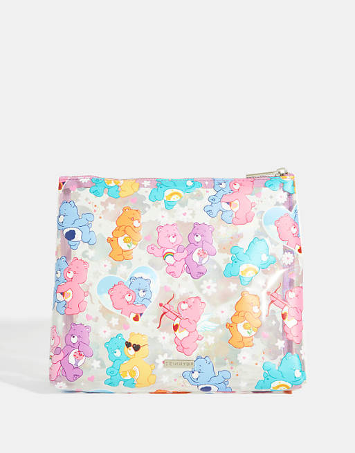 Skinnydip london care bears glitter wash bag in multi