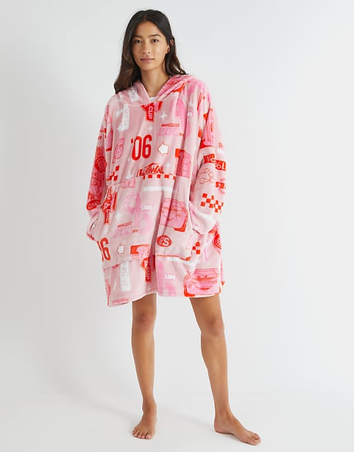 Skinnydip London Cars Pink Blanket Hoodie In Pink