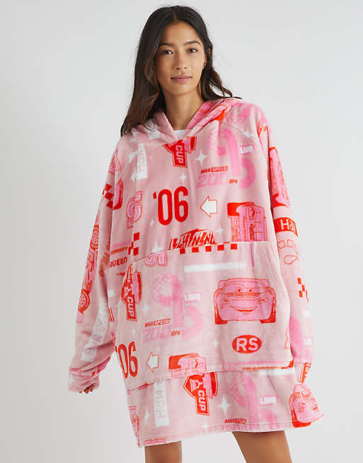 Skinnydip london cars pink blanket hoodie in pink