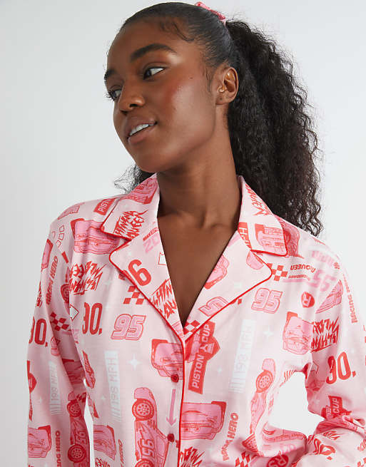 Skinnydip London Cars Pink Pyjama Set In Pink