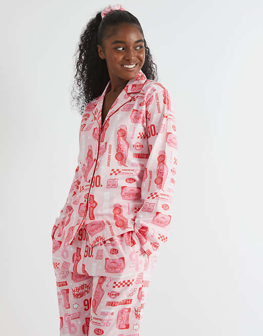Skinnydip London Cars Pink Pyjama Set In Pink