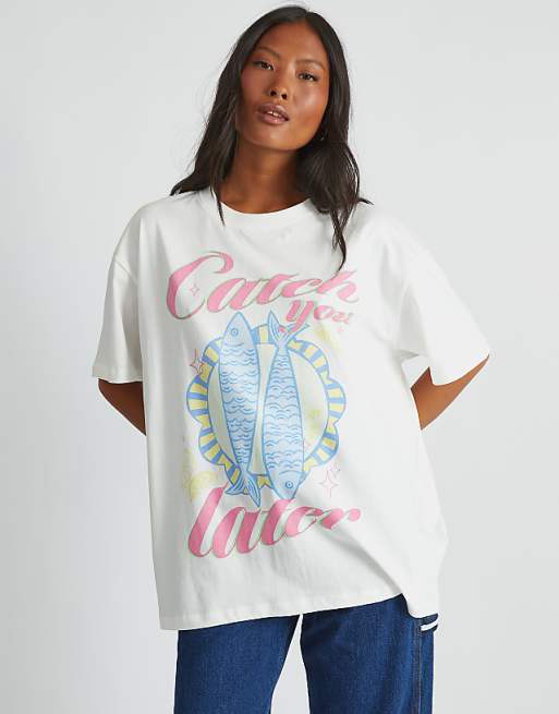 Skinnydip london catch you later t-shirt in white
