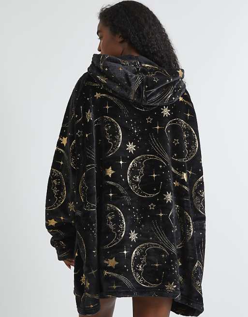 Skinnydip London Celestial Gold Blanket Hoodie In Black
