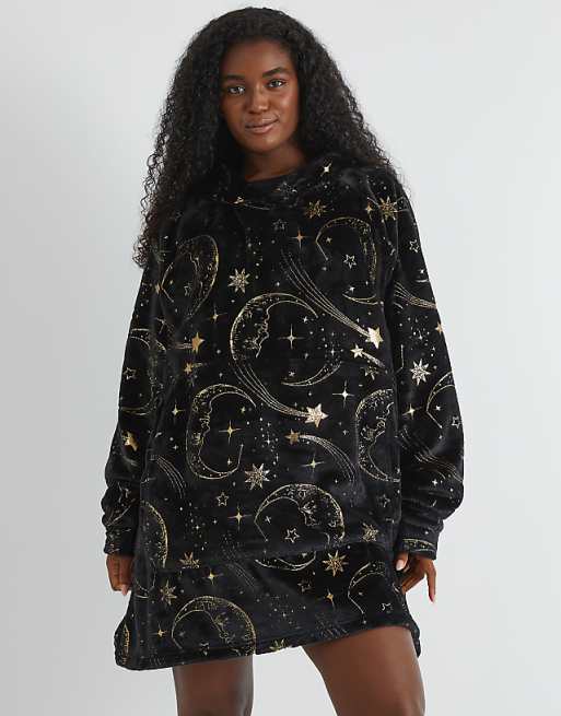 Skinnydip London Celestial Gold Blanket Hoodie In Black