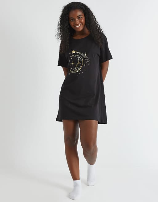 Skinnydip London Celestial Night Dress In Black