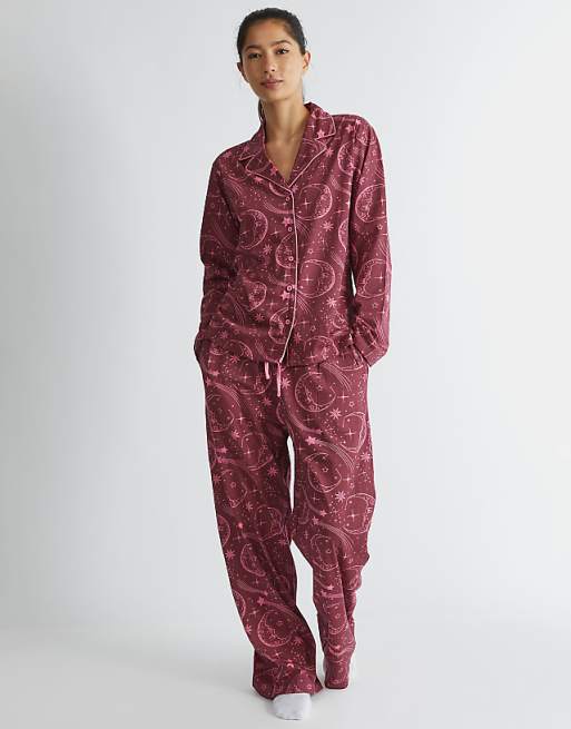 Skinnydip london celestial pyjama set in red