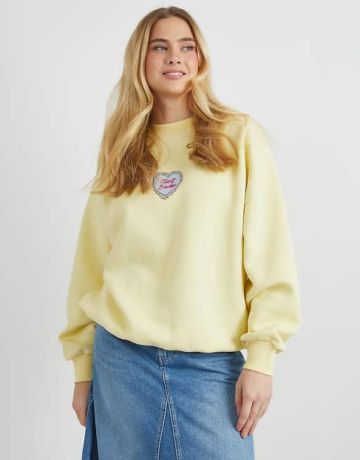Skinnydip London Chase Dreams Not Cowboys Sweatshirt In Yellow