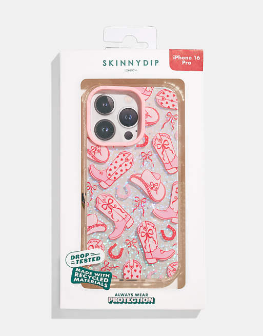 Skinnydip london coquette cowgirl shock iphone case in pink