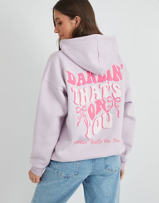 Skinnydip london darlin that's on you hoodie in lilac