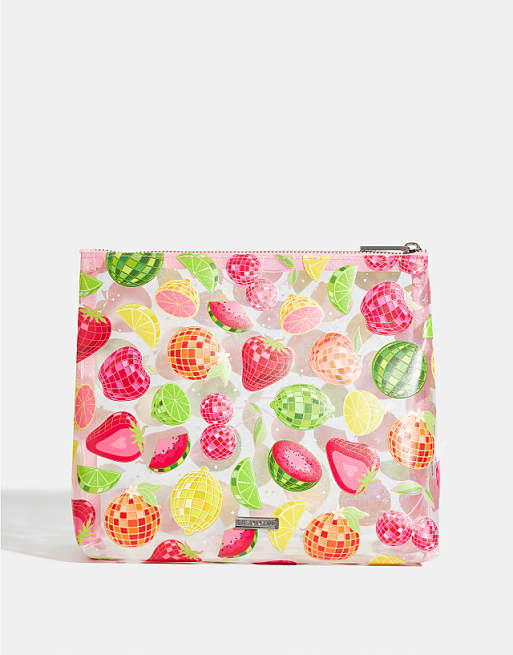 Skinnydip london disco fruit salad wash bag in pink