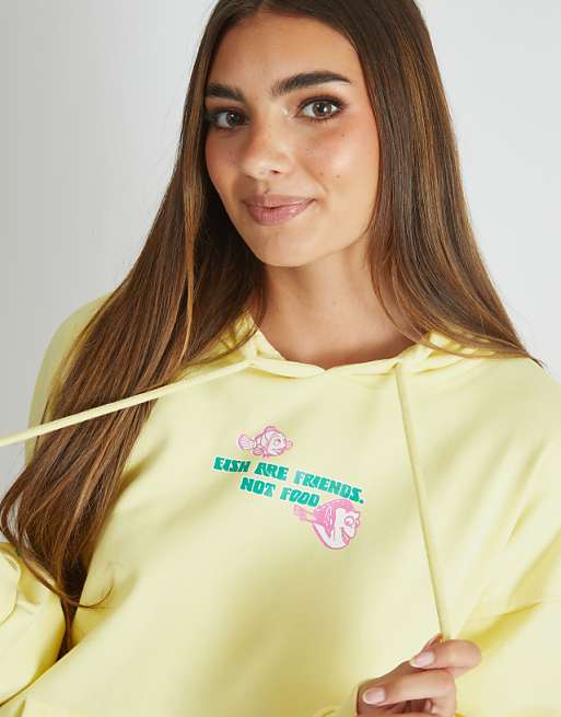 Skinnydip London Disney Finding Nemo Just Keep Swimming Hoodie In Yellow