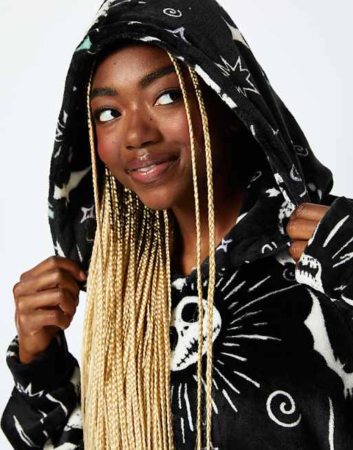 Skinnydip London Disney Nightmare Before Christmas Jack Blanket Hoodie In Black