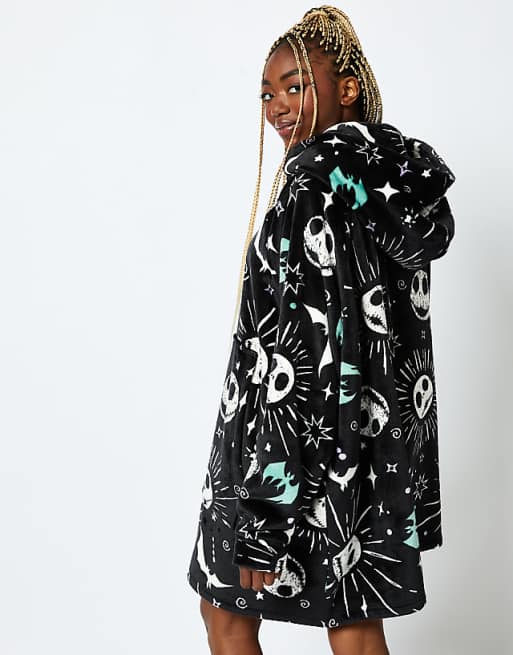 Skinnydip London Disney Nightmare Before Christmas Jack Blanket Hoodie In Black