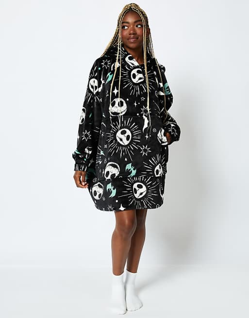 Skinnydip London Disney Nightmare Before Christmas Jack Blanket Hoodie In Black