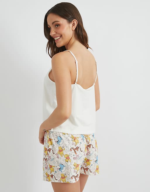 Skinnydip London Disney Winnie The Pooh Cami & Short Pyjama Set In White